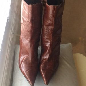 Nine West brown boots.  Calf-length.  Size…